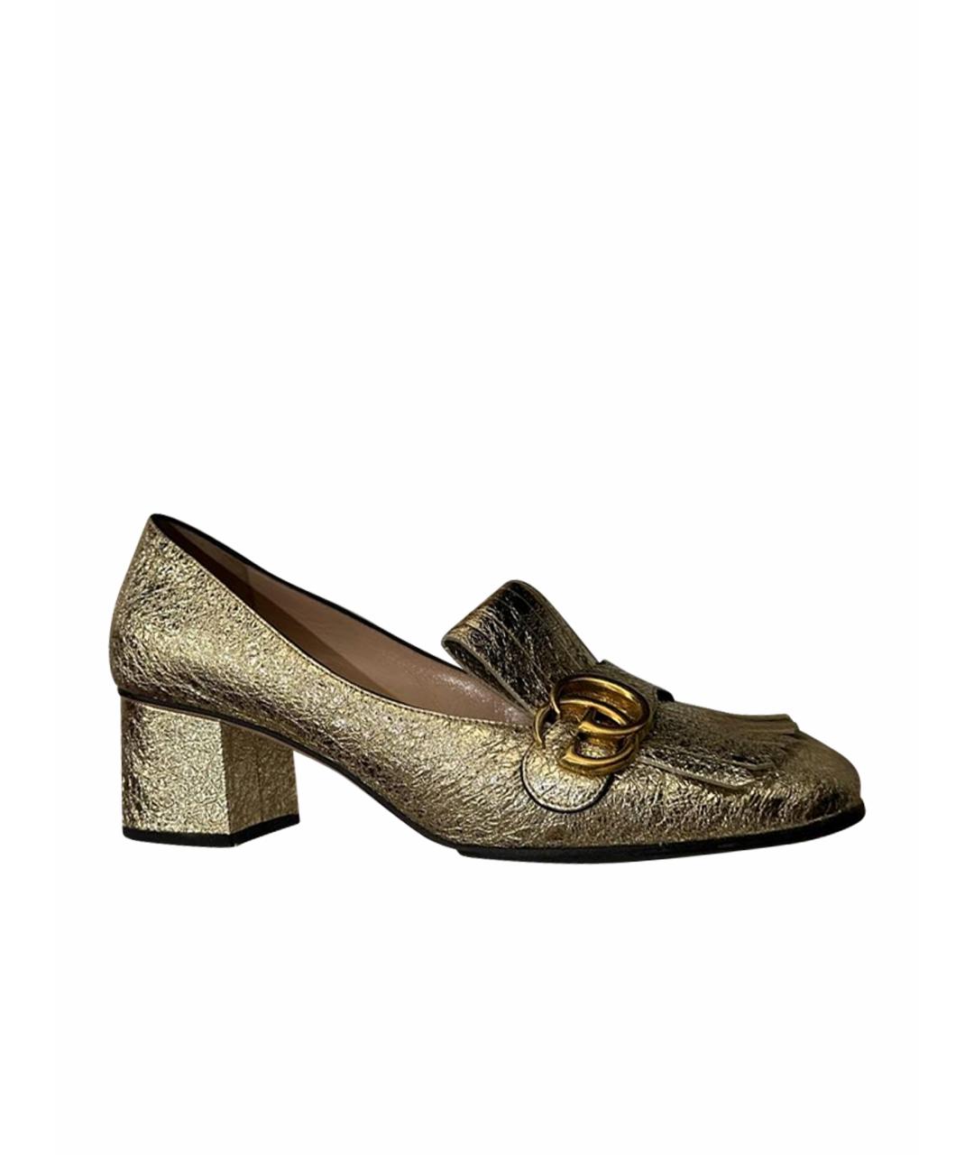 GUCCI Золотые туфли, фото 1