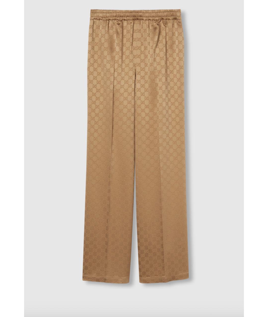 GUCCI Бежевые вискозные прямые брюки, фото 5