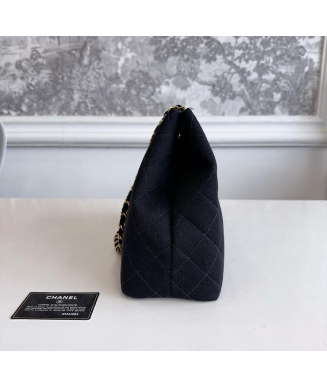 CHANEL Черная бархатная сумка тоут, фото 5