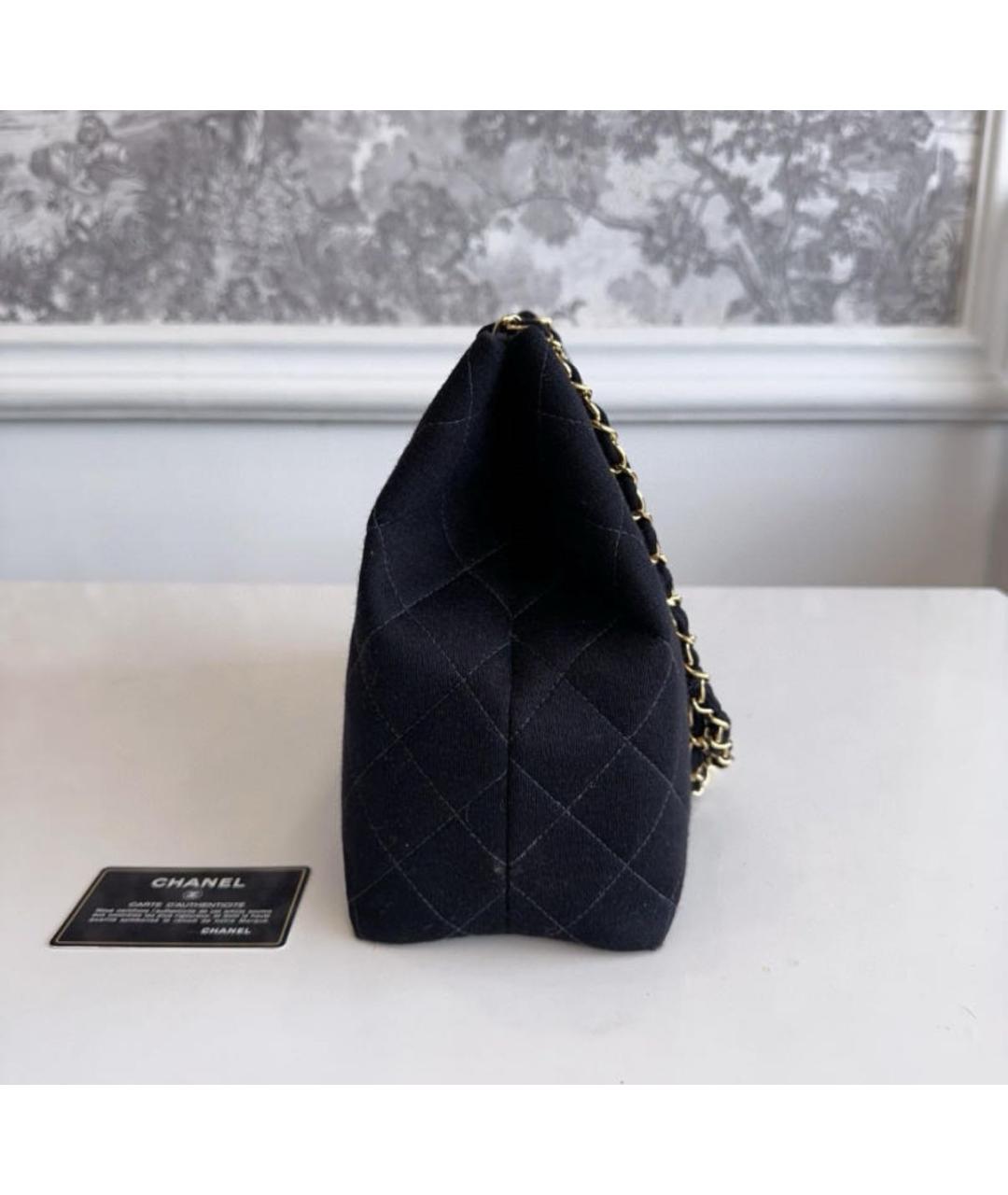 CHANEL Черная бархатная сумка тоут, фото 6