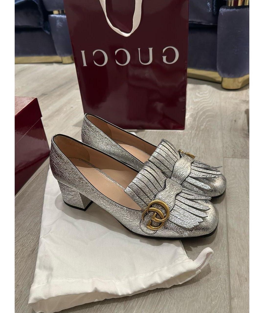 GUCCI Серебряные туфли, фото 6