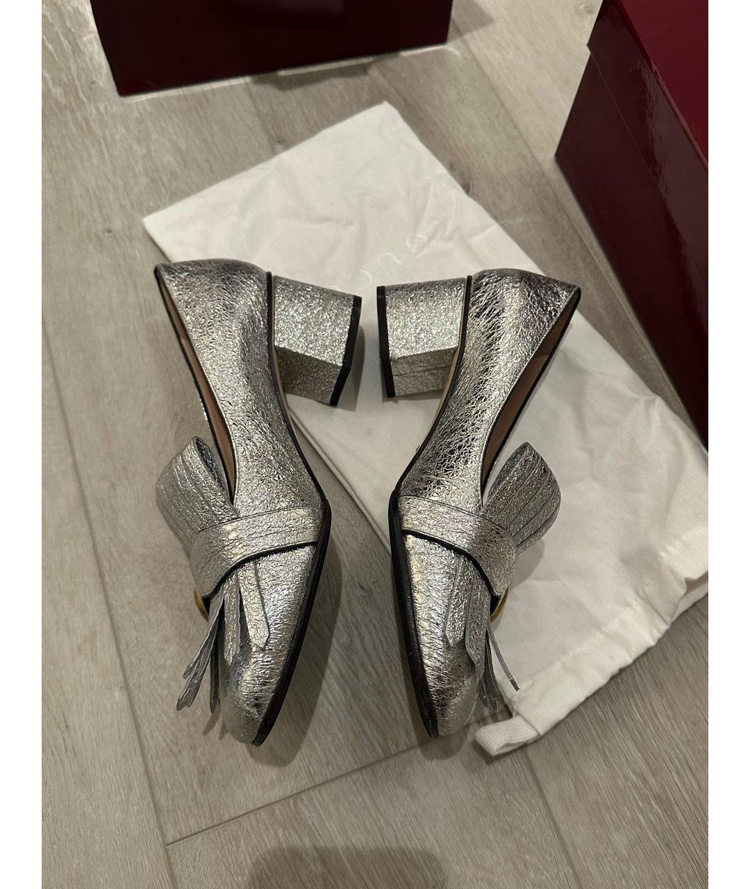 GUCCI Серебряные туфли, фото 4