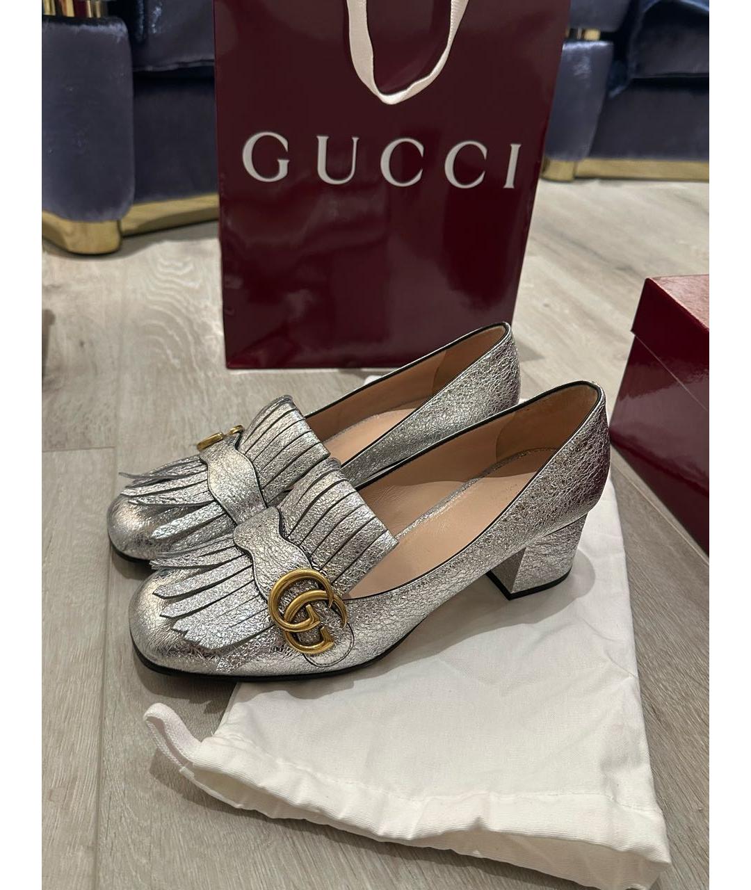 GUCCI Серебряные туфли, фото 5