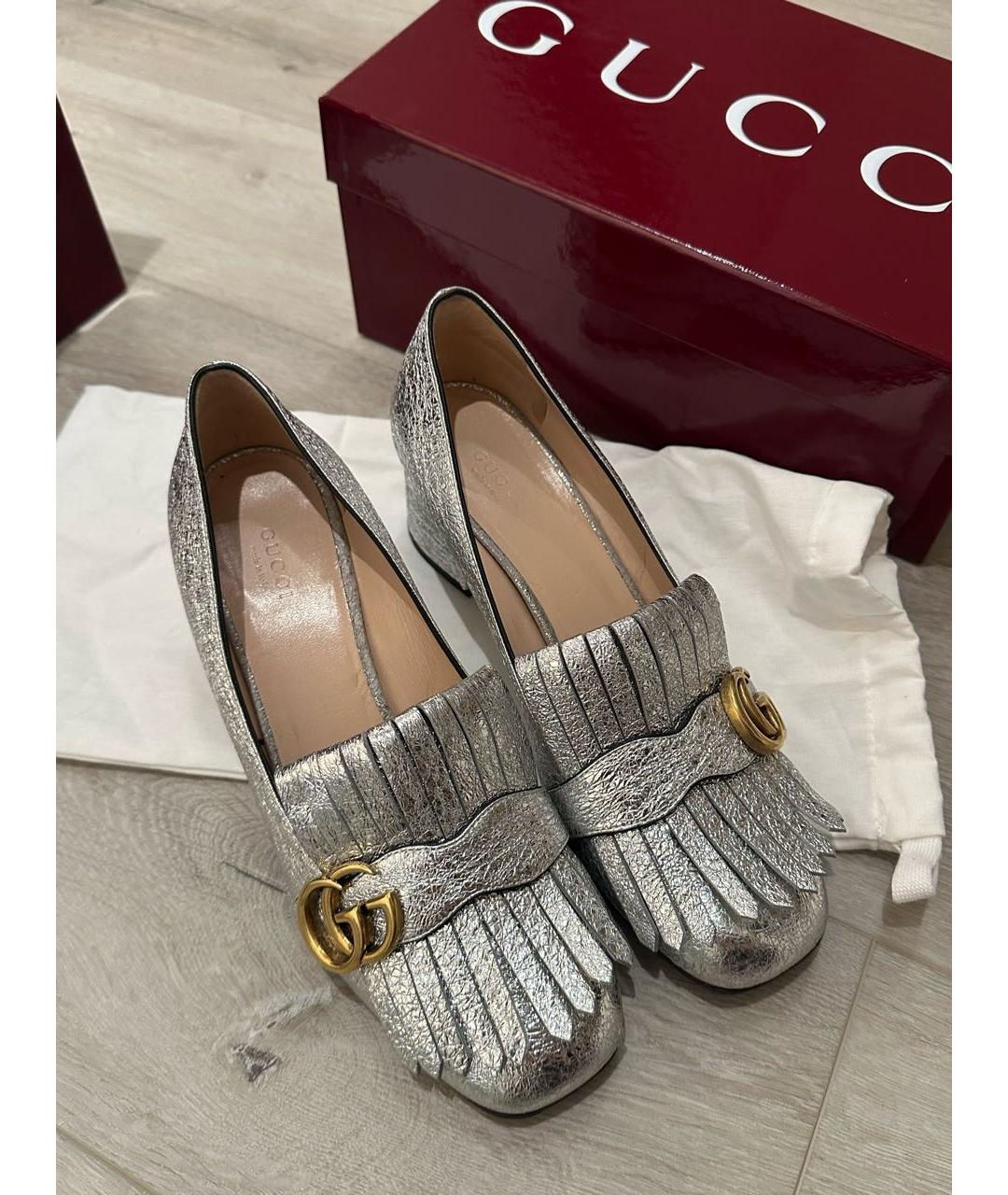 GUCCI Серебряные туфли, фото 3