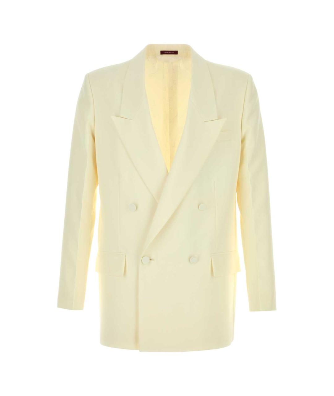 GUCCI Бежевый полиэстеровый пиджак, фото 1