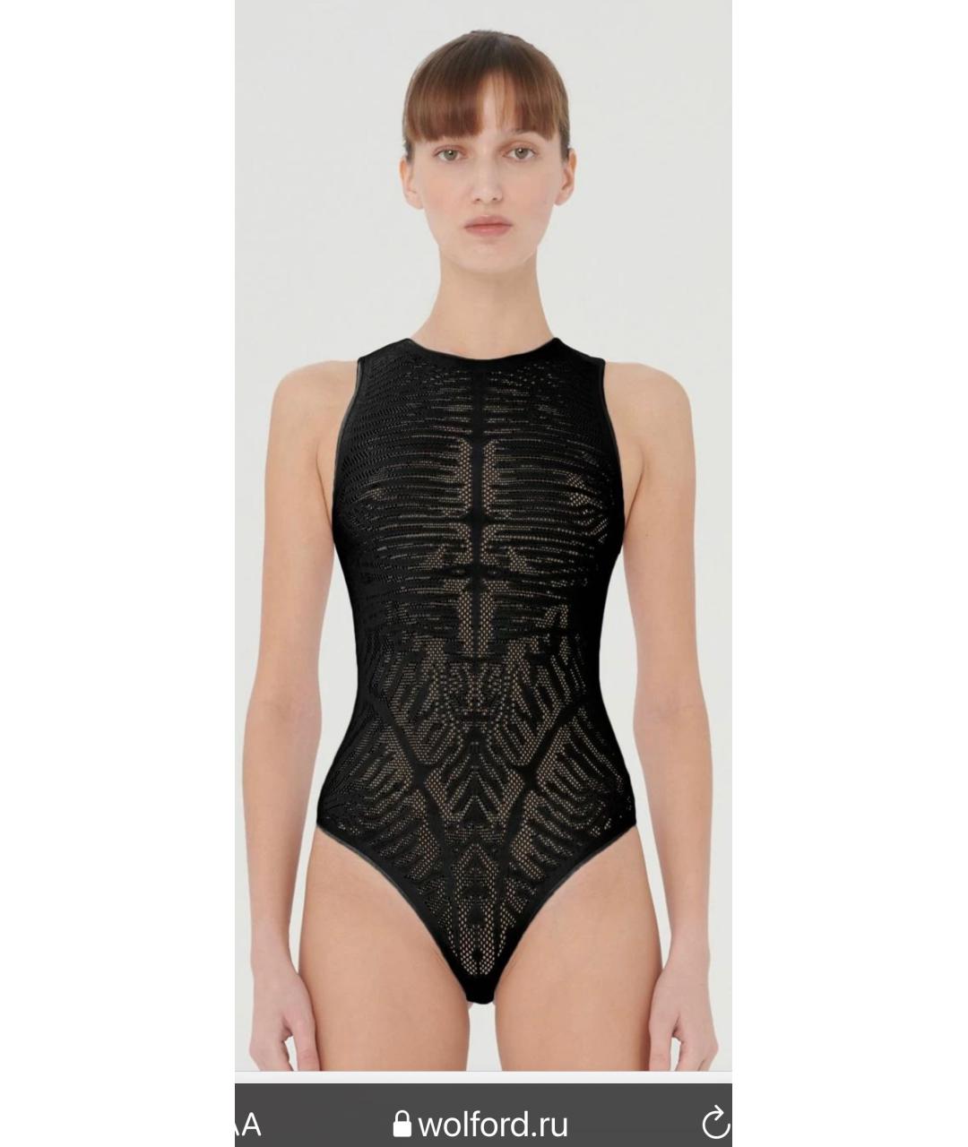 WOLFORD Черное полиамидовое боди, фото 5