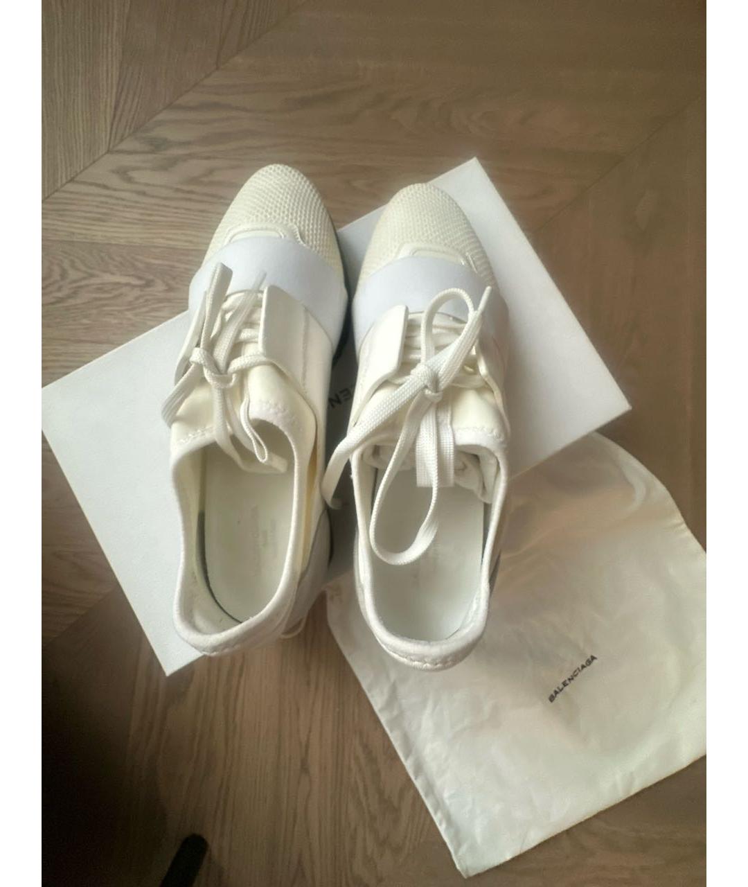 BALENCIAGA Белые текстильные кроссовки, фото 3