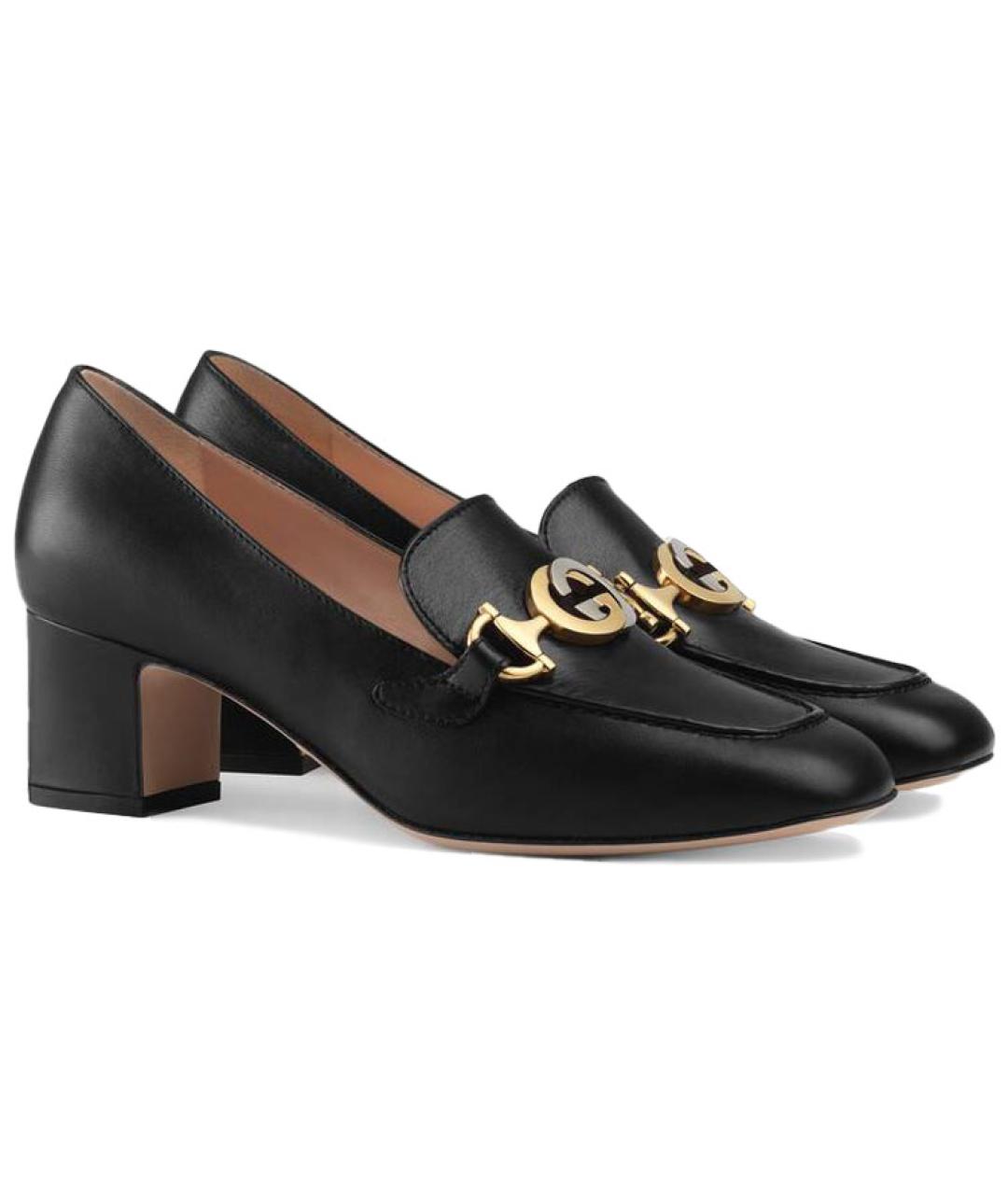 GUCCI Черные кожаные туфли, фото 2