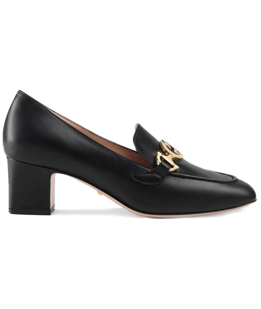 GUCCI Черные кожаные туфли, фото 1