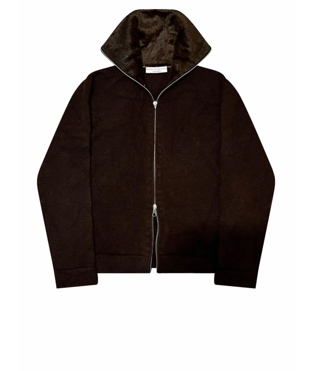 BRUNELLO CUCINELLI Коричневый кашемировый джемпер / свитер, фото 1