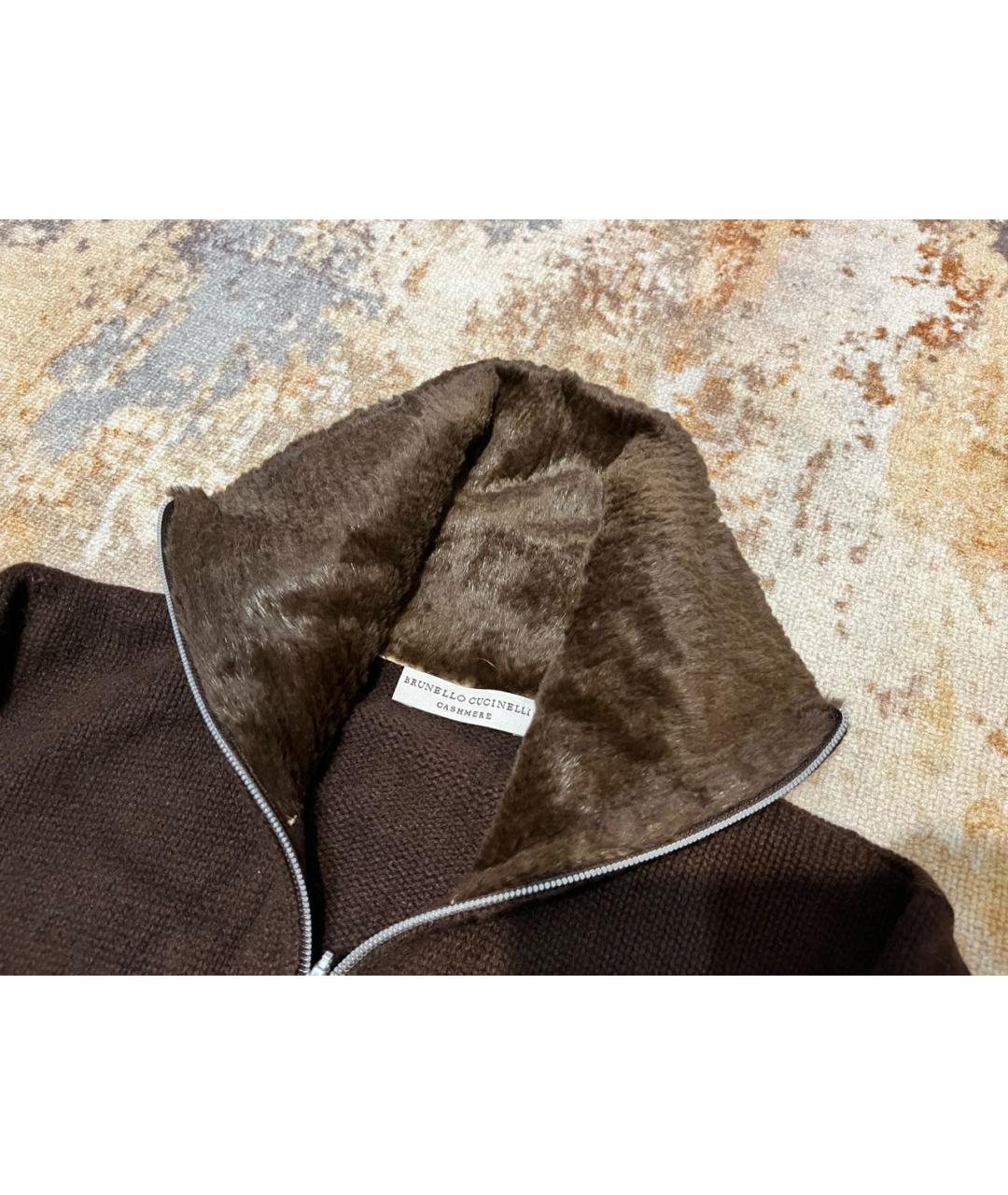 BRUNELLO CUCINELLI Коричневый кашемировый джемпер / свитер, фото 3