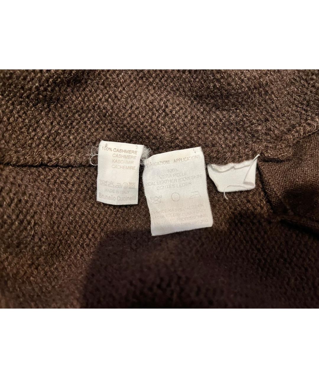 BRUNELLO CUCINELLI Коричневый кашемировый джемпер / свитер, фото 7