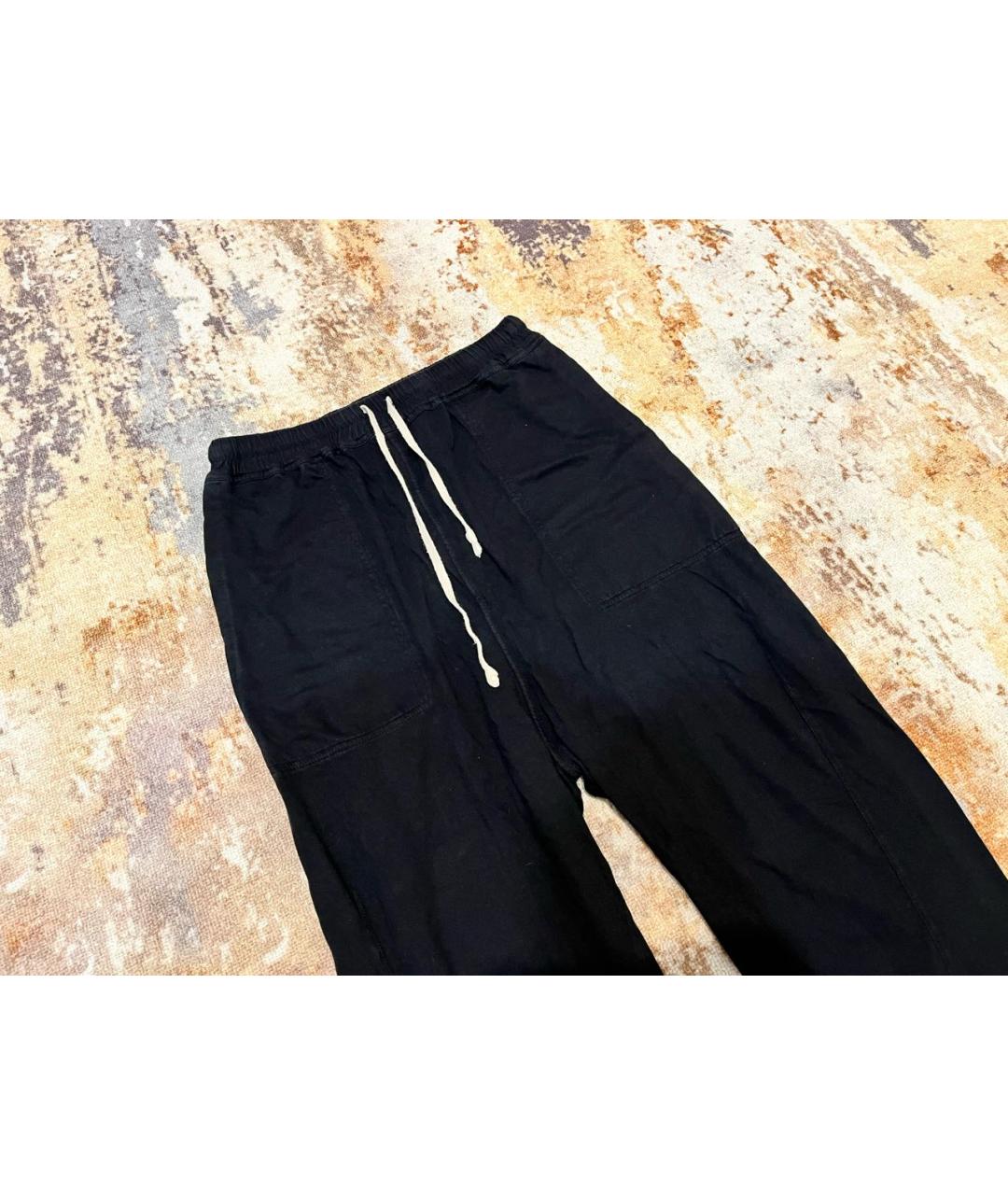 RICK OWENS DRKSHDW Черные хлопковые брюки широкие, фото 4