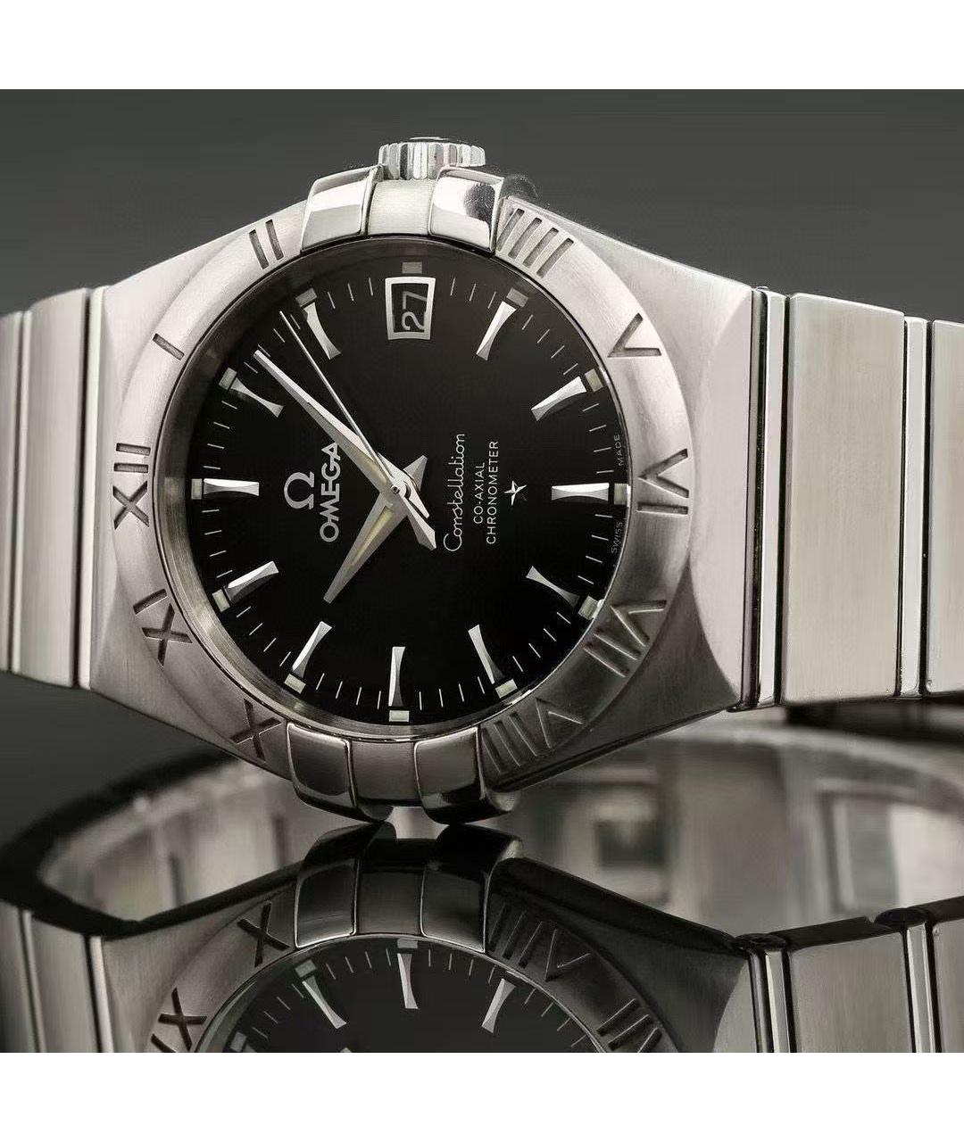 OMEGA Серебряные часы, фото 5