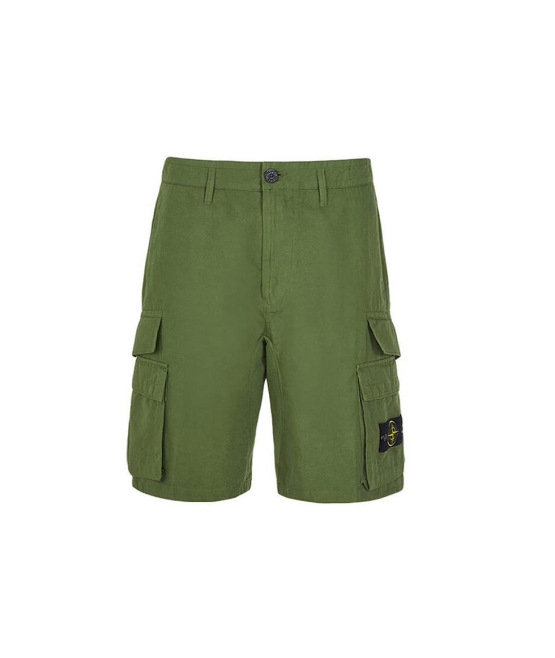 STONE ISLAND Хаки хлопковые шорты, фото 1