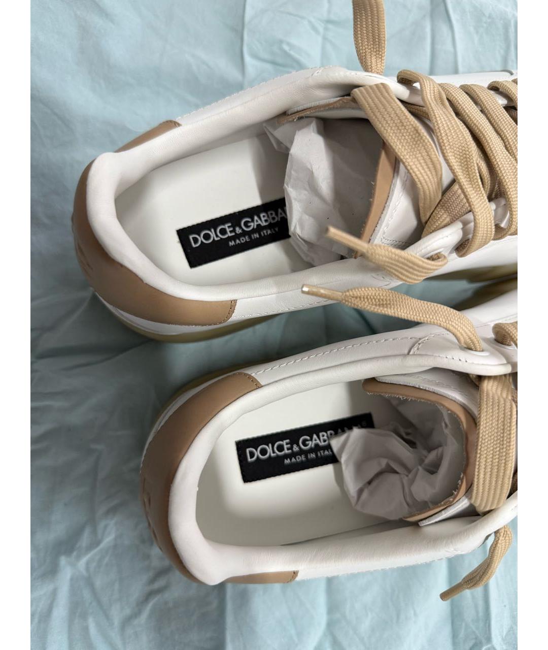 DOLCE&GABBANA Бежевые низкие кроссовки / кеды, фото 3