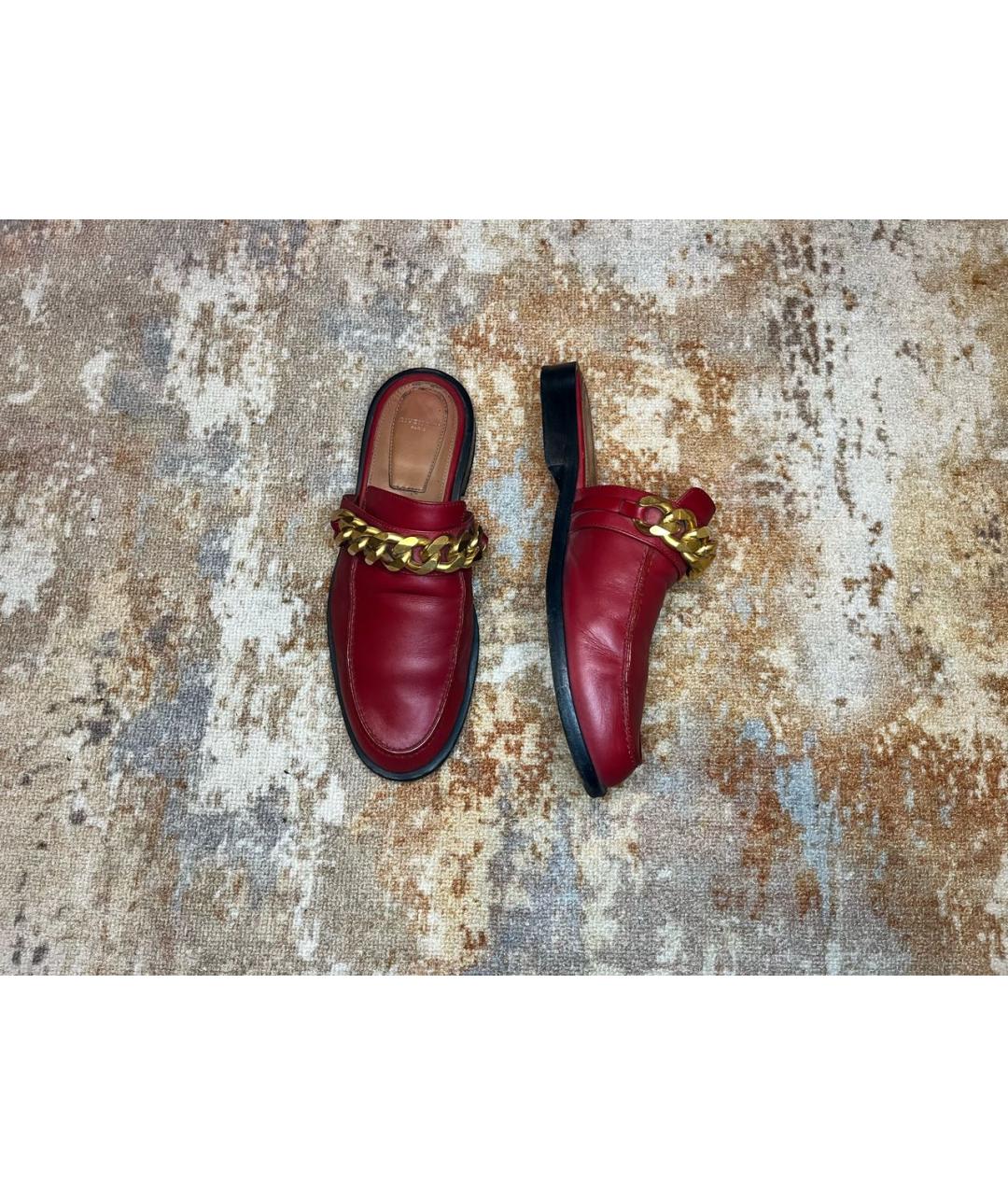 GIVENCHY Красные кожаные мюли, фото 9