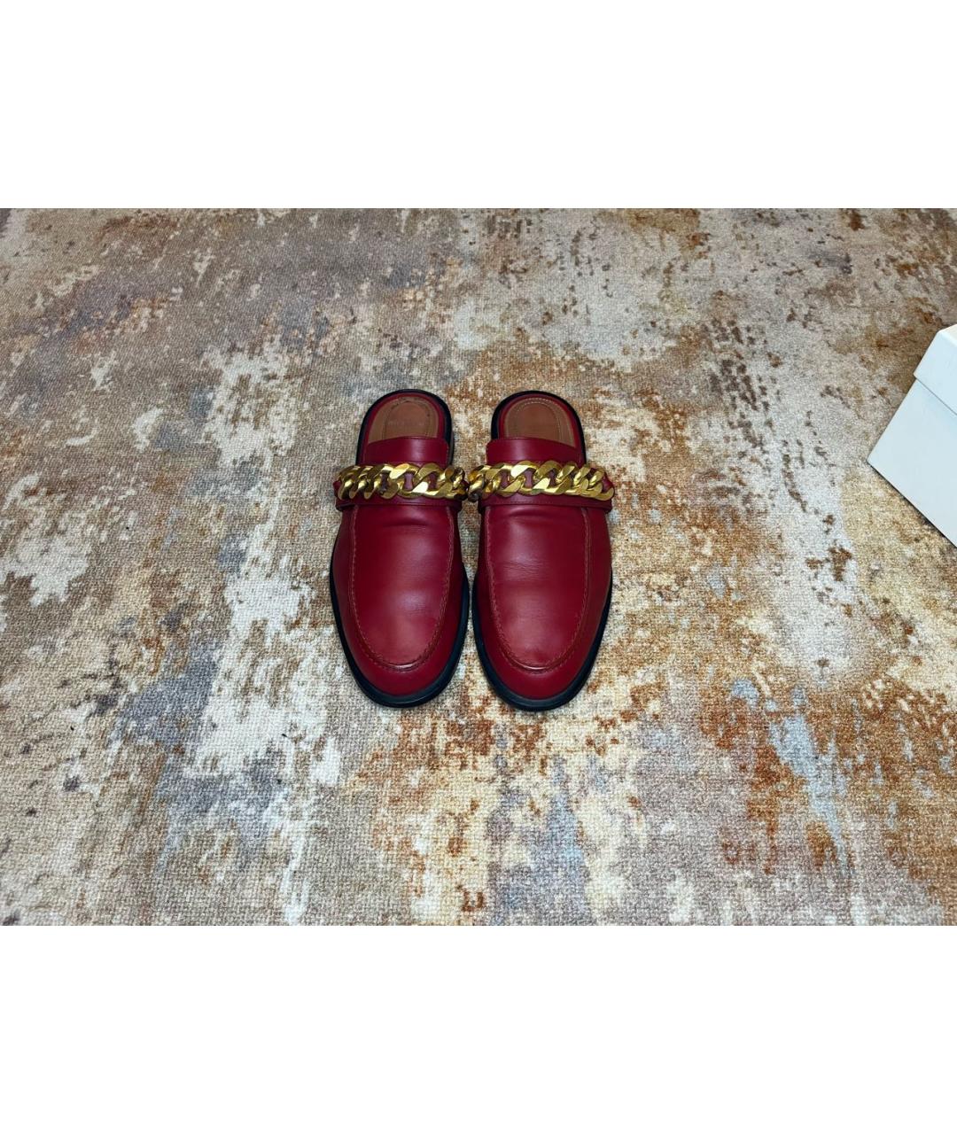 GIVENCHY Красные кожаные мюли, фото 2