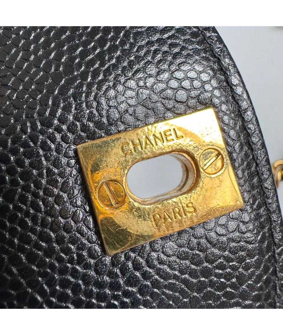 CHANEL Черная кожаная сумка через плечо, фото 4