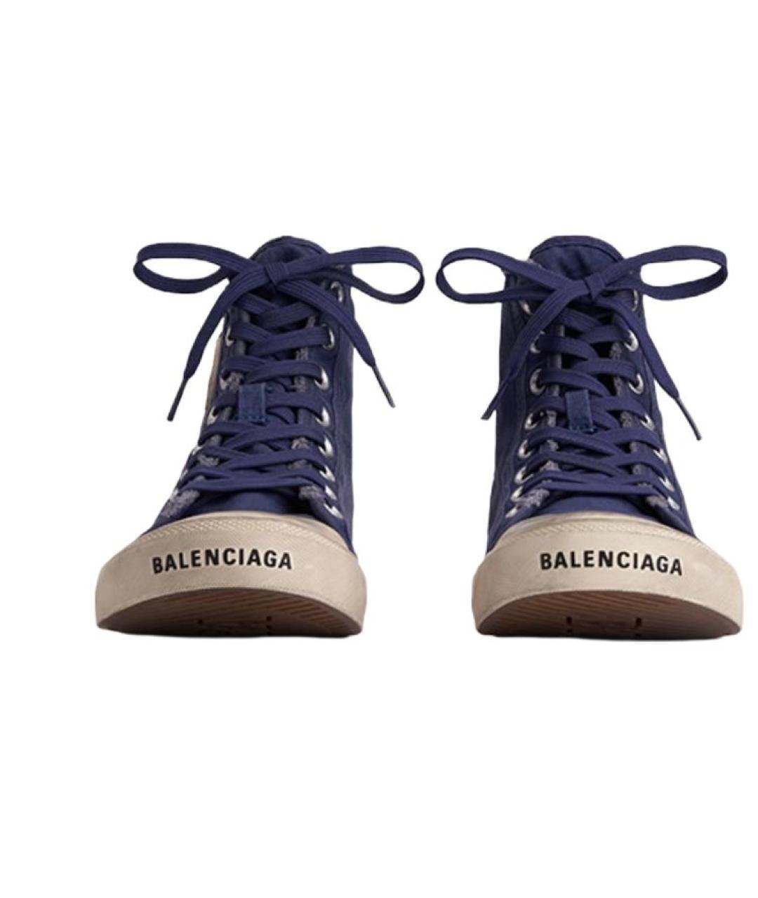 BALENCIAGA Синие высокие кроссовки / кеды, фото 3