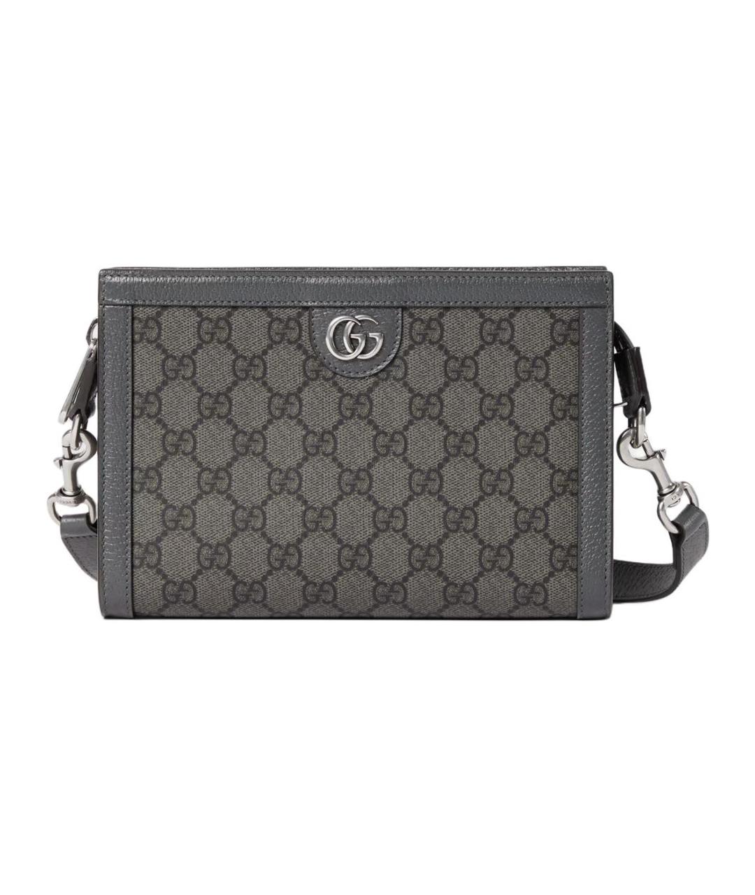 GUCCI Серая тканевая сумка на плечо, фото 1