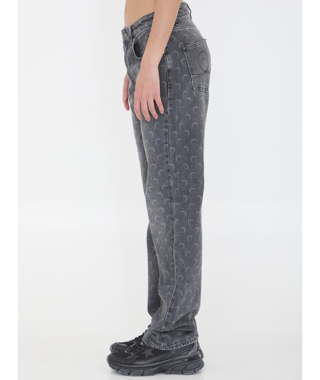 MARINE SERRE Серые хлопковые прямые джинсы, фото 4