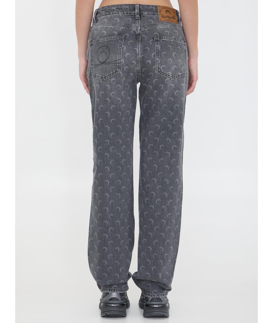 MARINE SERRE Серые хлопковые прямые джинсы, фото 5