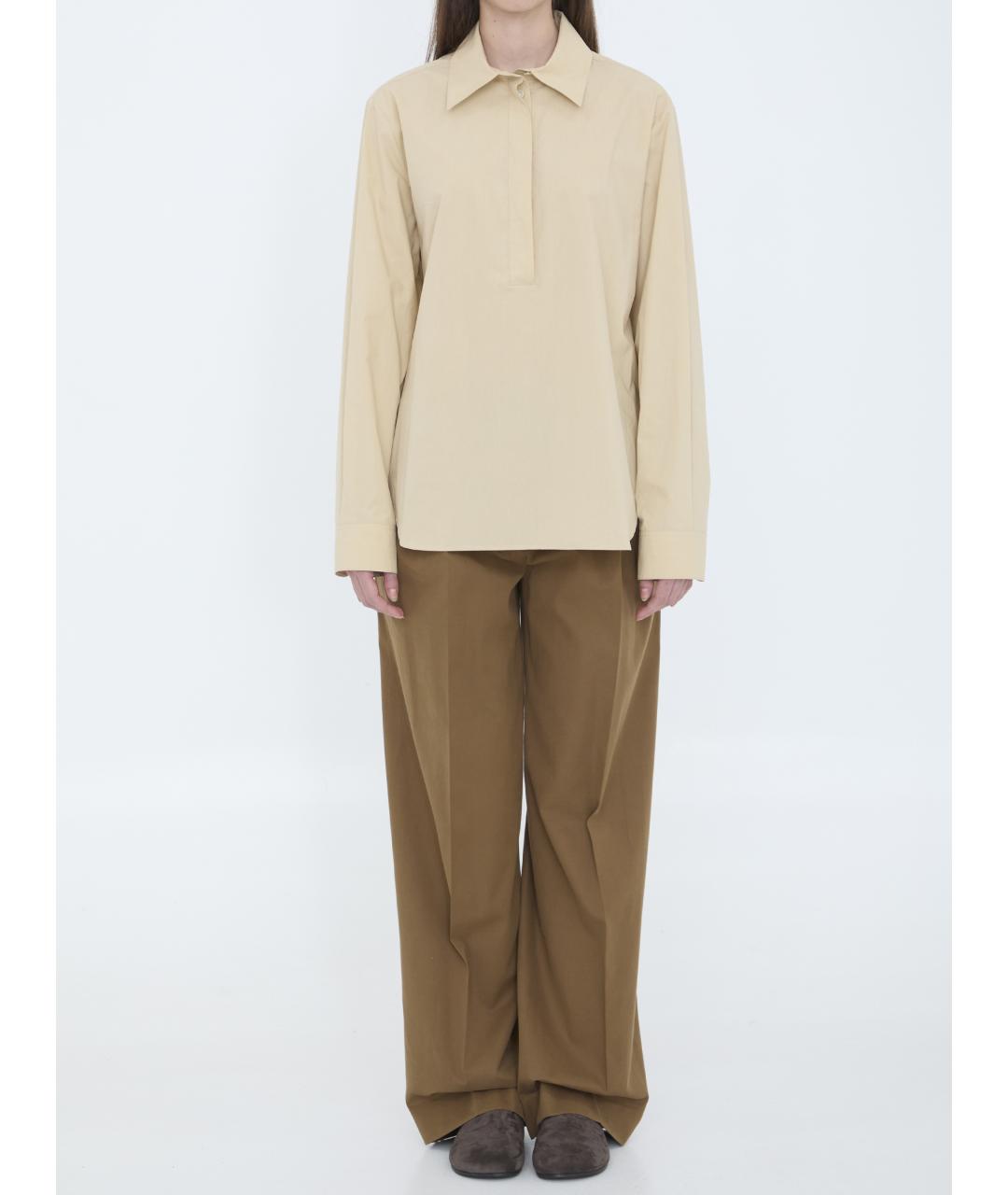 THE ROW Бежевая хлопковая рубашка, фото 6