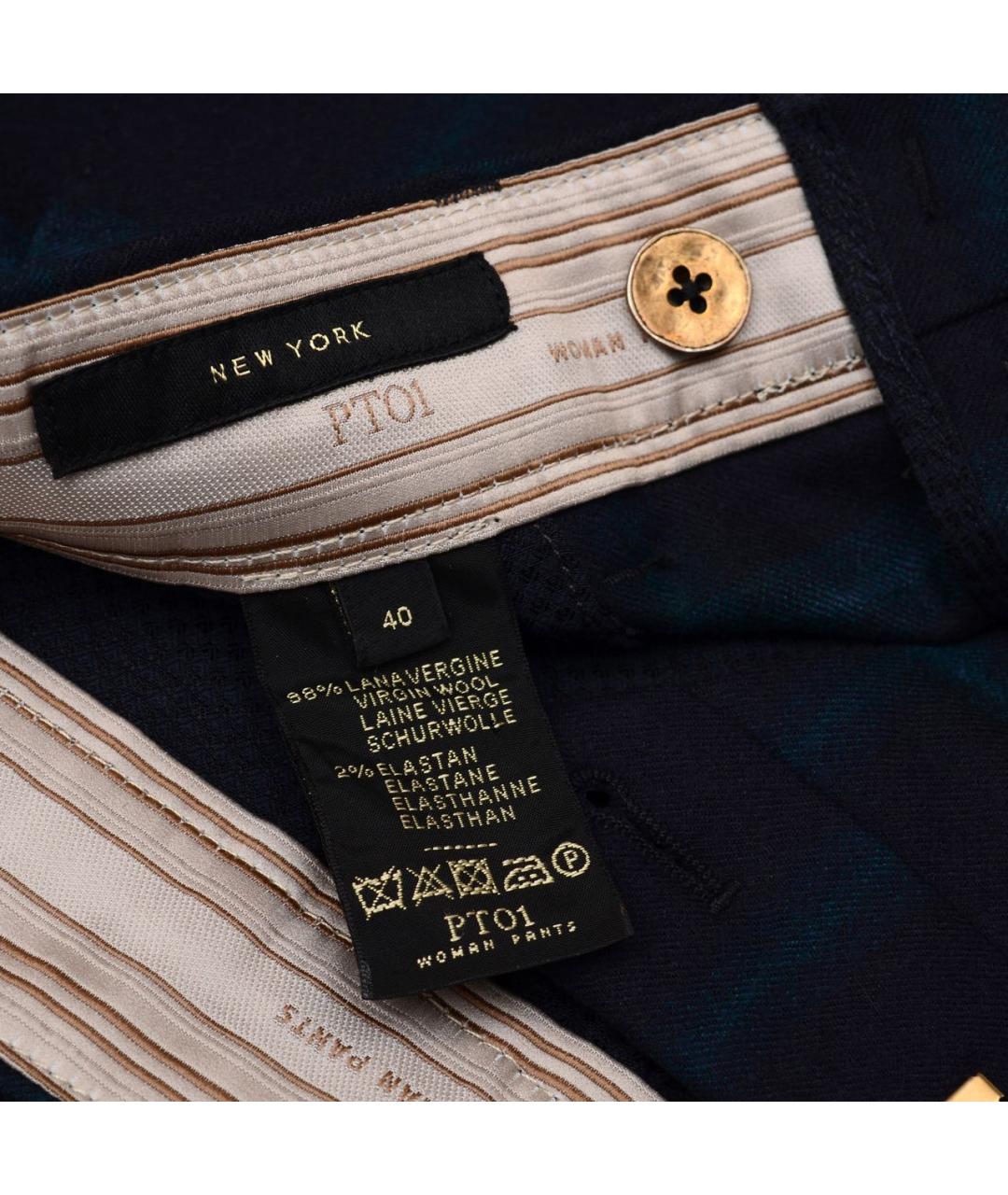 PT TORINO Темно-синие шерстяные брюки узкие, фото 5