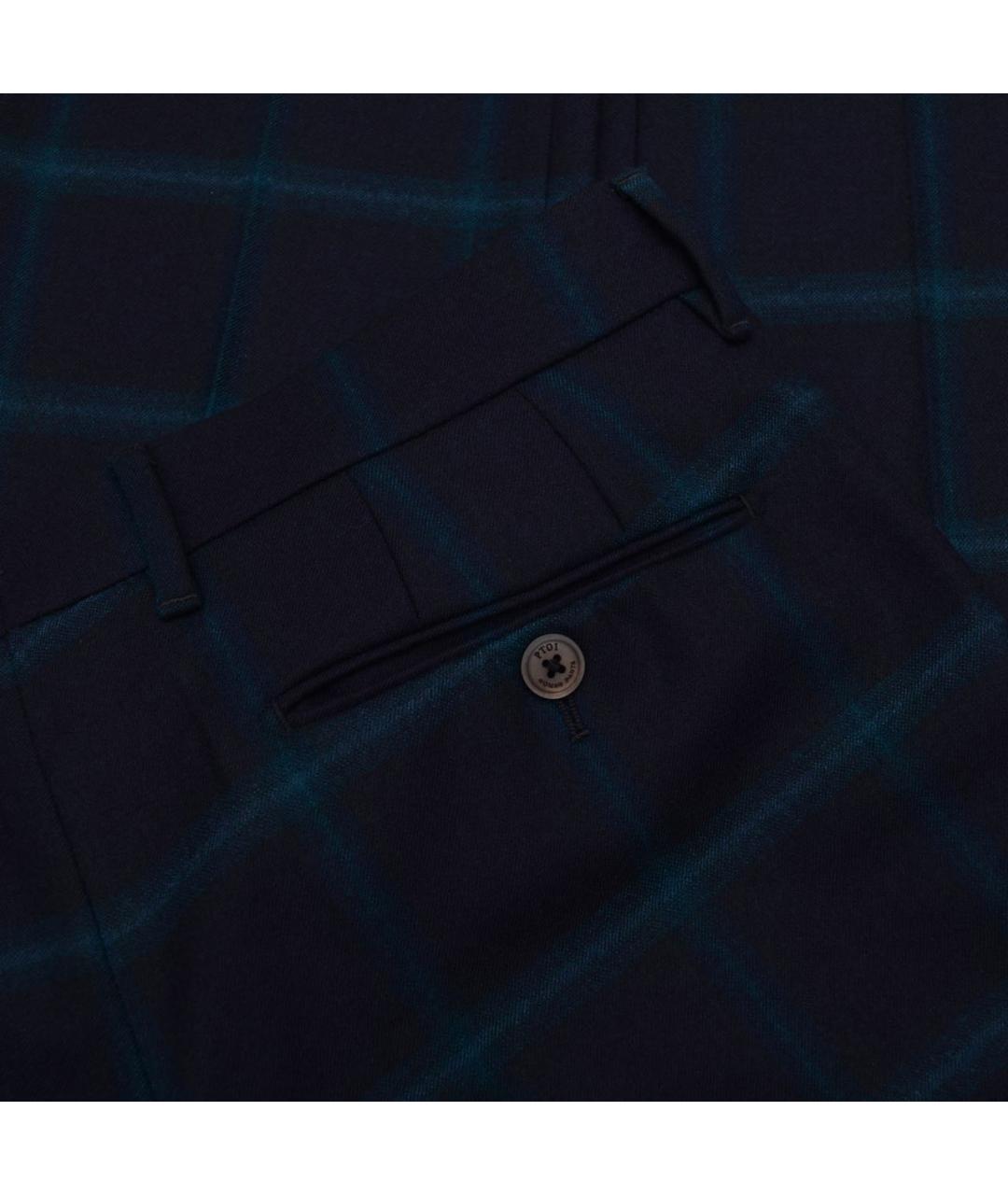 PT TORINO Темно-синие шерстяные брюки узкие, фото 3