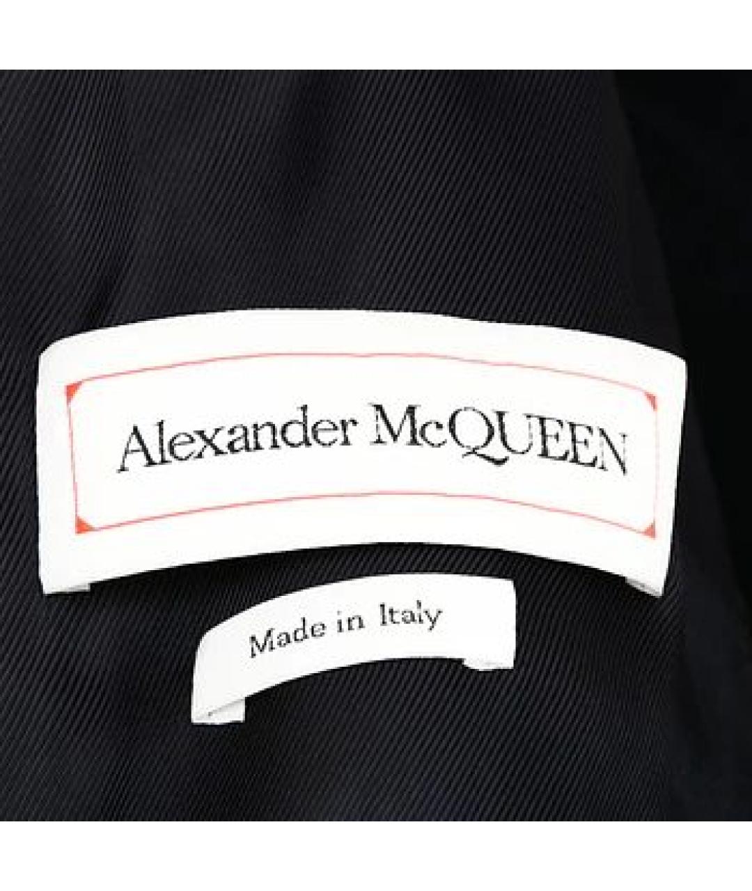ALEXANDER MCQUEEN Синее шерстяное пальто, фото 6