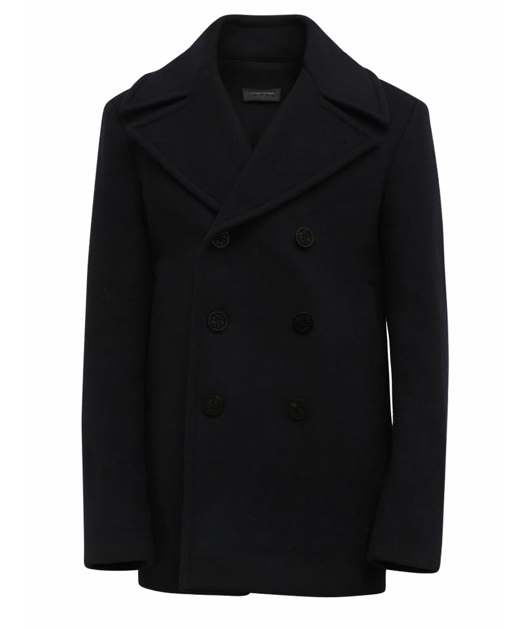 ALEXANDER MCQUEEN Синее шерстяное пальто, фото 1