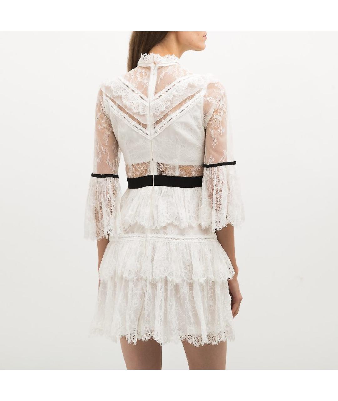 SELF-PORTRAIT Белое коктейльное платье, фото 4