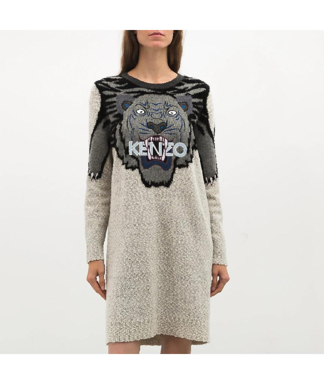 KENZO Серое повседневное платье, фото 3