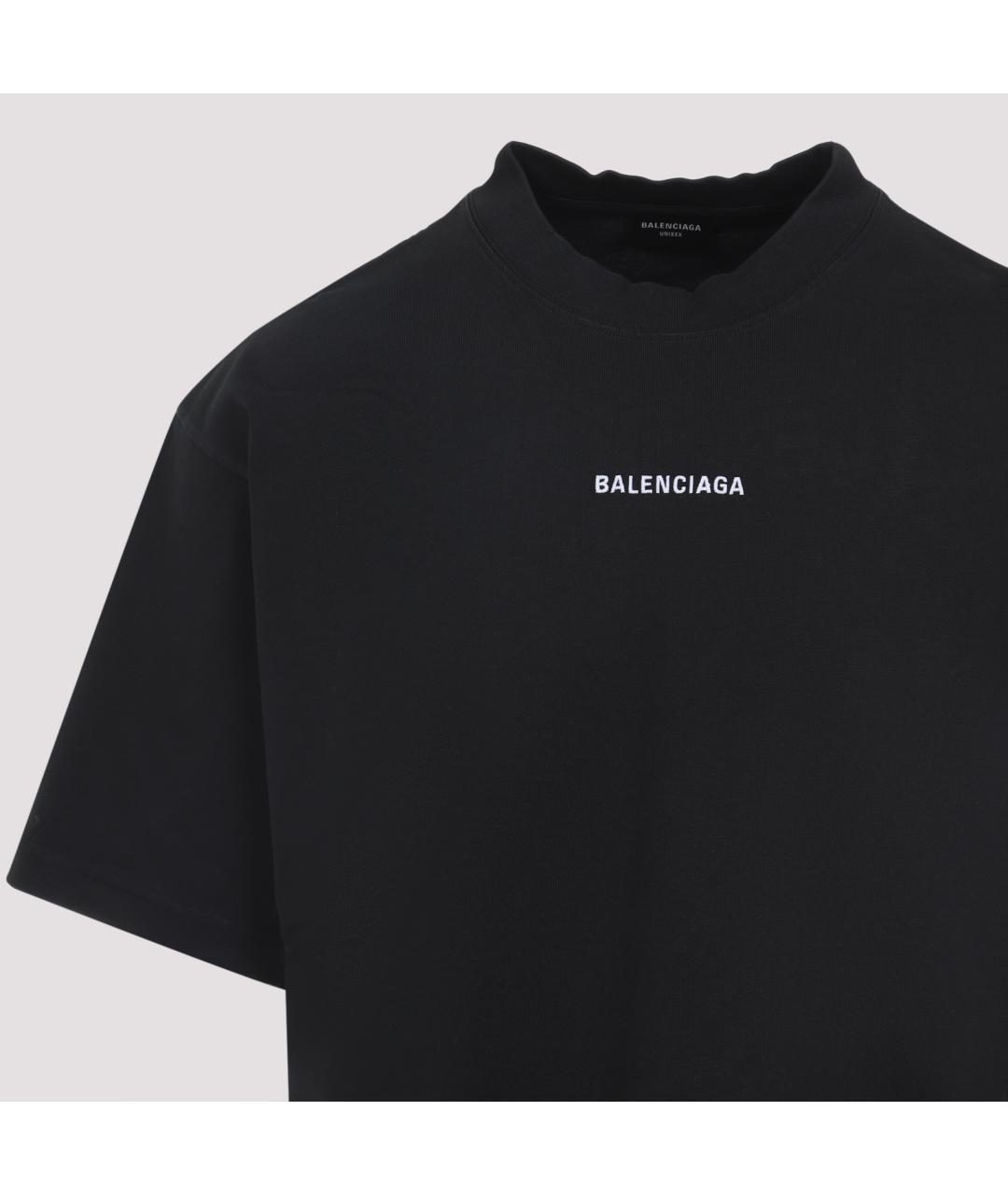 BALENCIAGA Черная хлопковая футболка, фото 4