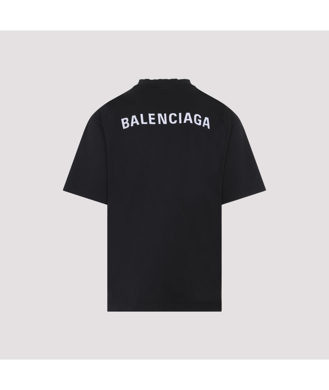 BALENCIAGA Черная хлопковая футболка, фото 3