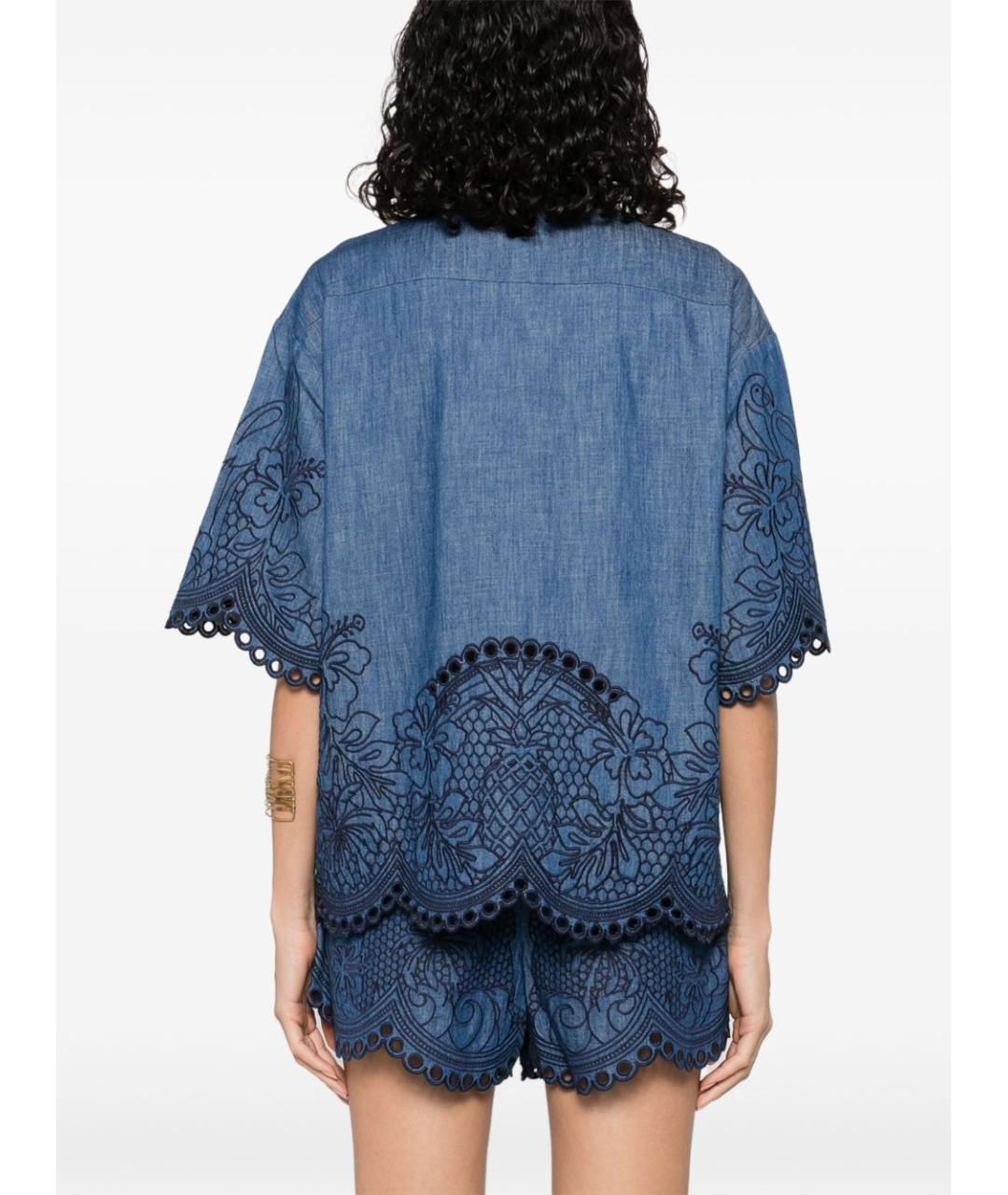 ZIMMERMANN Синяя хлопковая рубашка, фото 4