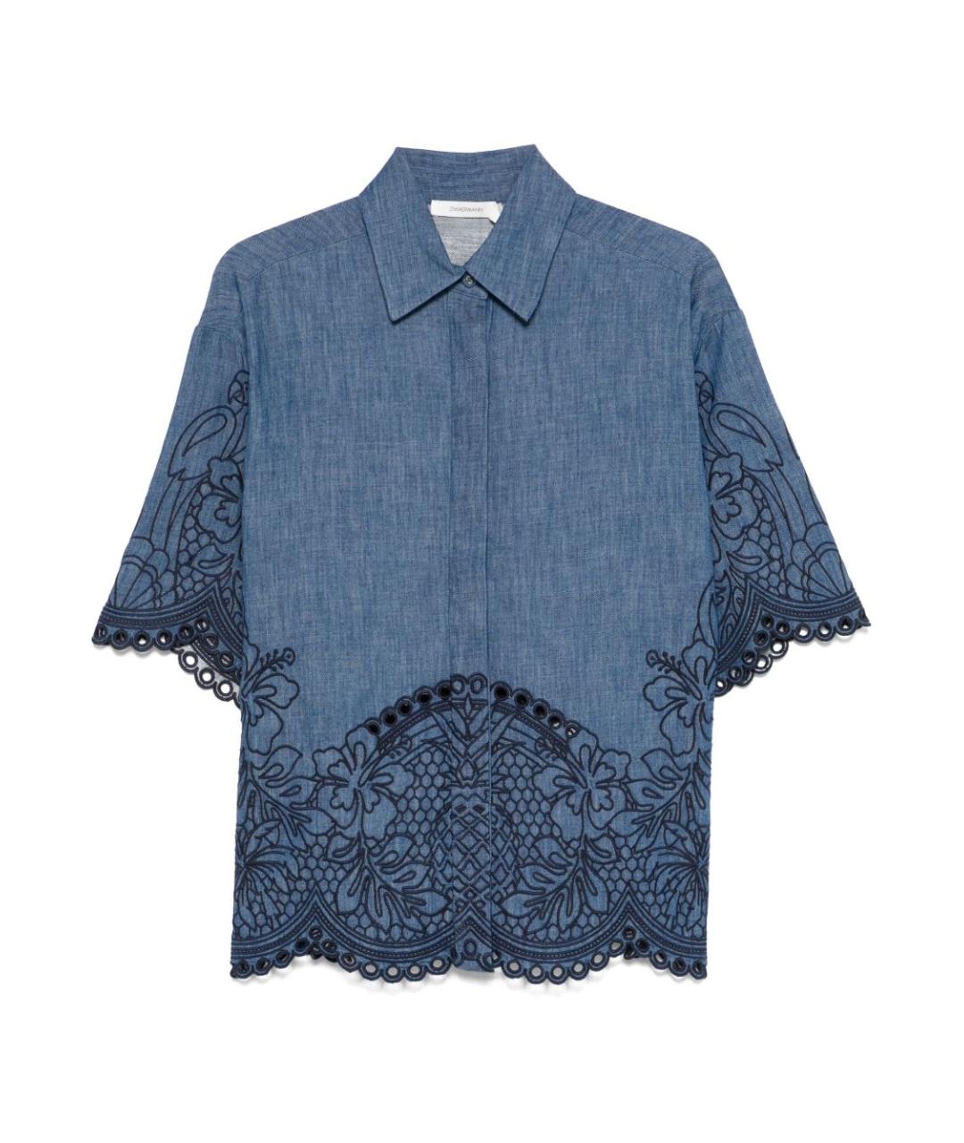 ZIMMERMANN Синяя хлопковая рубашка, фото 1