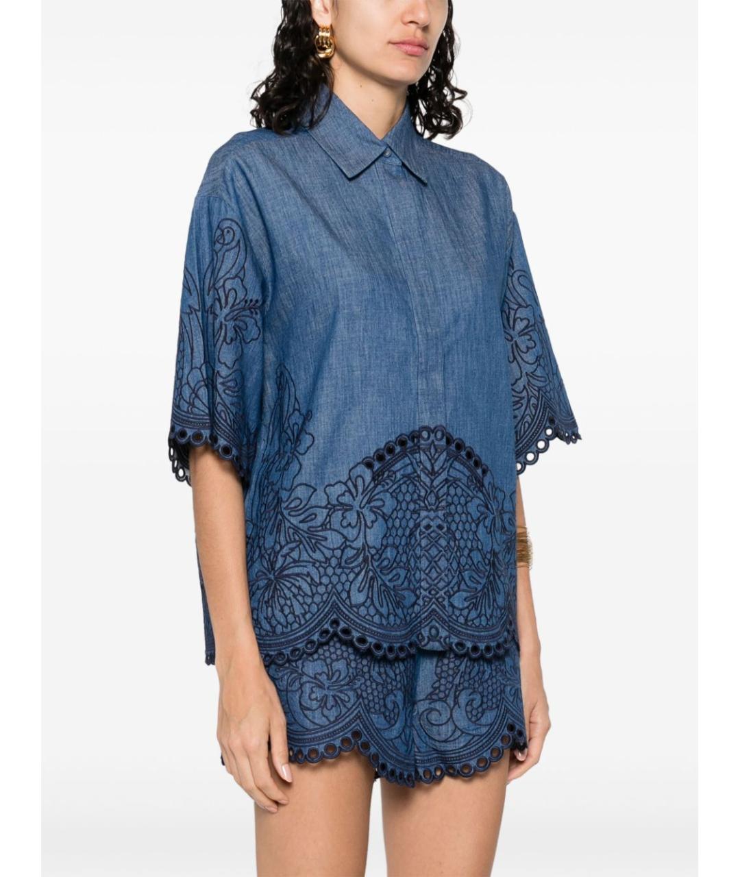 ZIMMERMANN Синяя хлопковая рубашка, фото 5