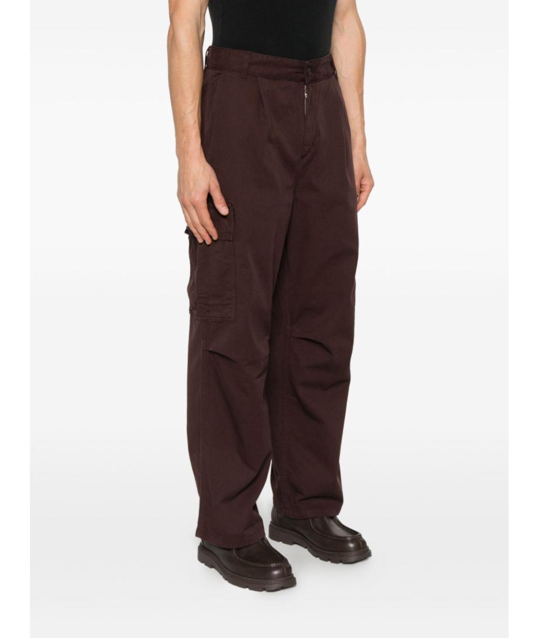 CARHARTT WIP Коричневые хлопковые повседневные брюки, фото 2