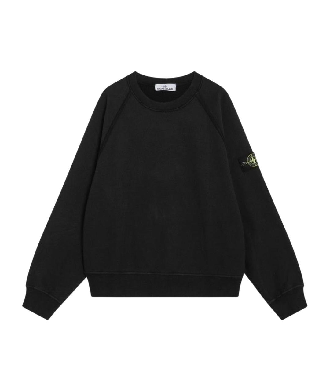 STONE ISLAND Черный хлопковый джемпер / свитер, фото 1