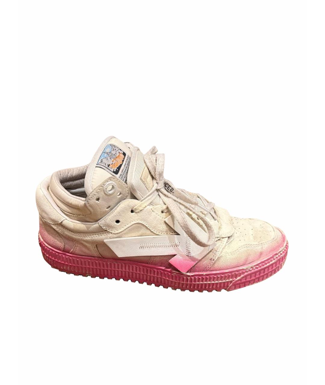 OFF-WHITE Белые замшевые кеды, фото 1