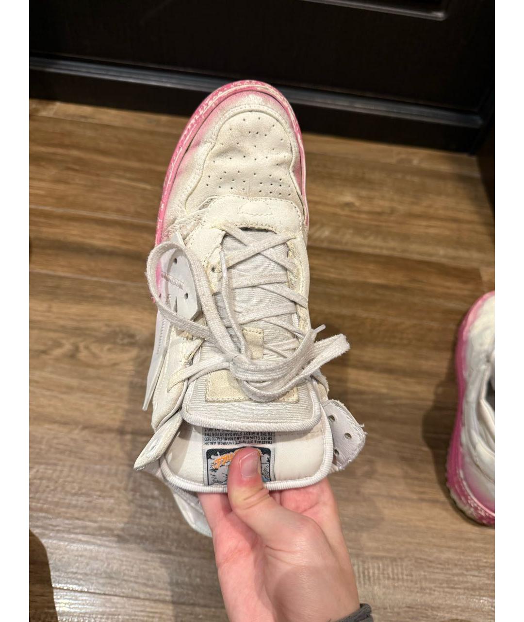 OFF-WHITE Белые замшевые кеды, фото 3