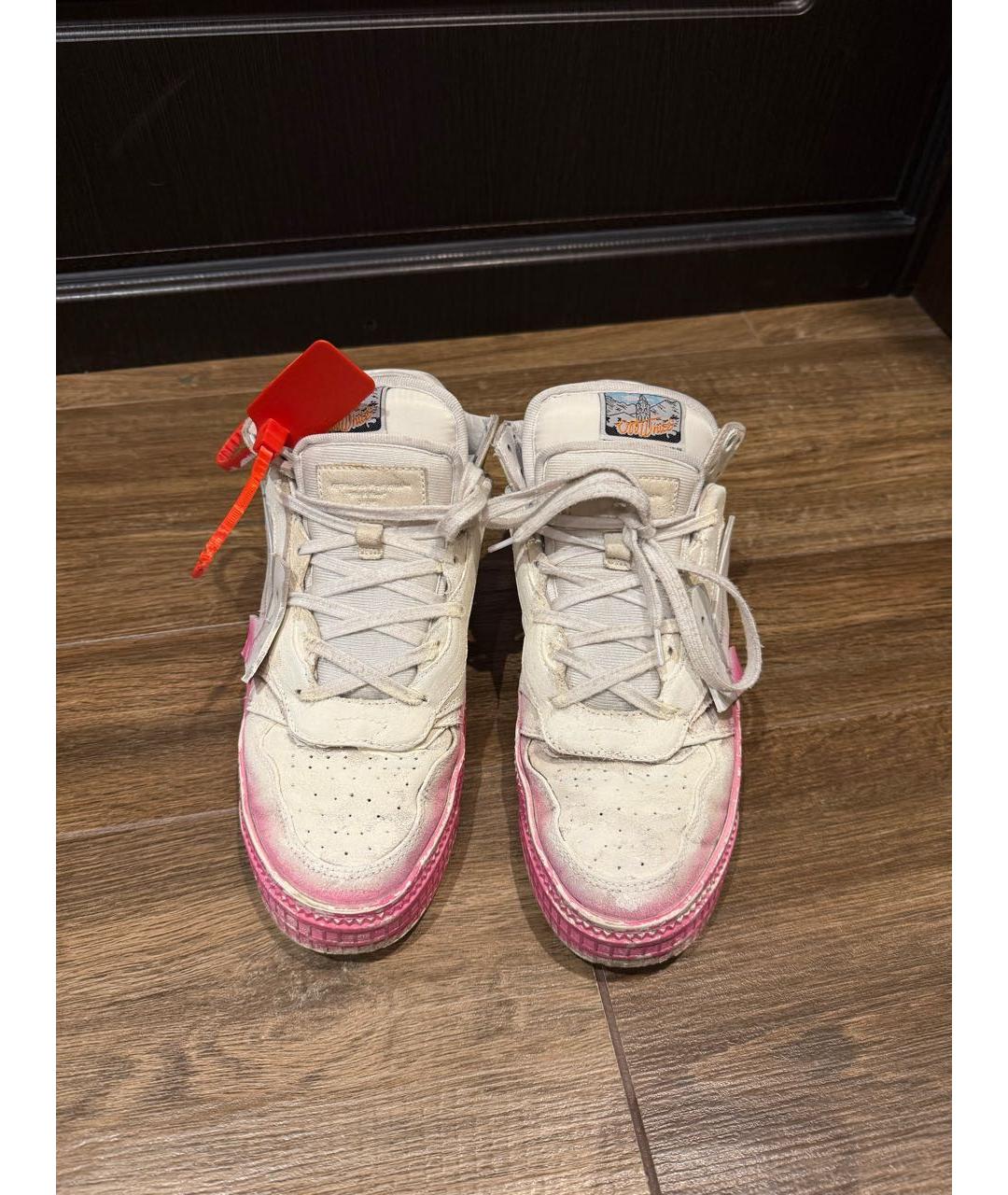 OFF-WHITE Белые замшевые кеды, фото 2