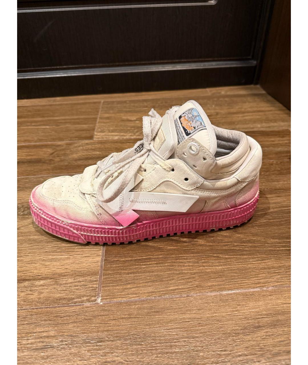OFF-WHITE Белые замшевые кеды, фото 6