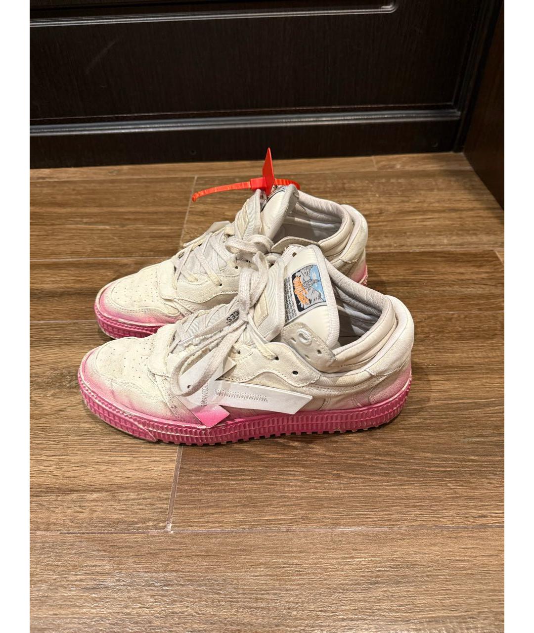 OFF-WHITE Белые замшевые кеды, фото 5