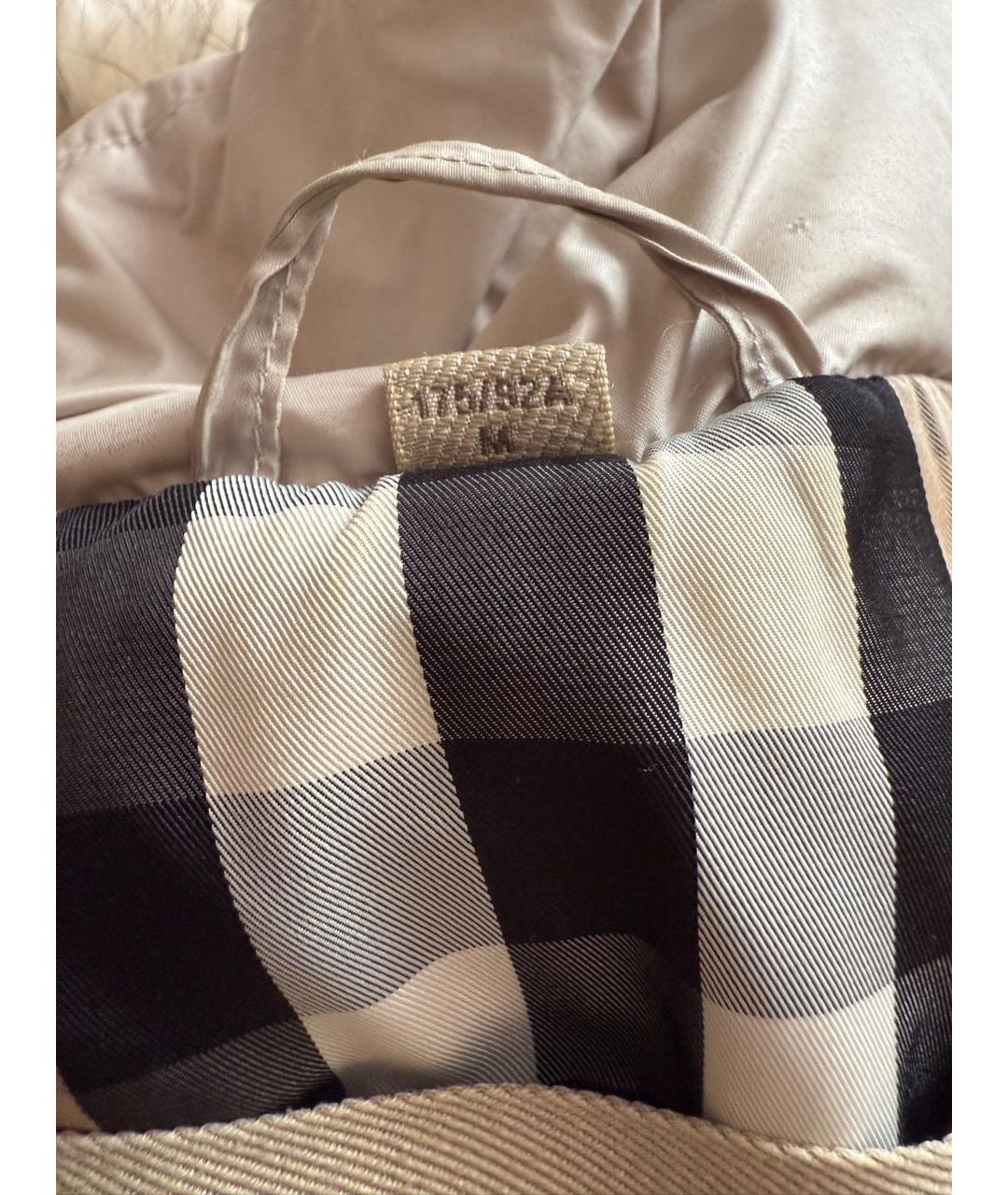 BURBERRY Бежевый хлопковый пуховик, фото 5