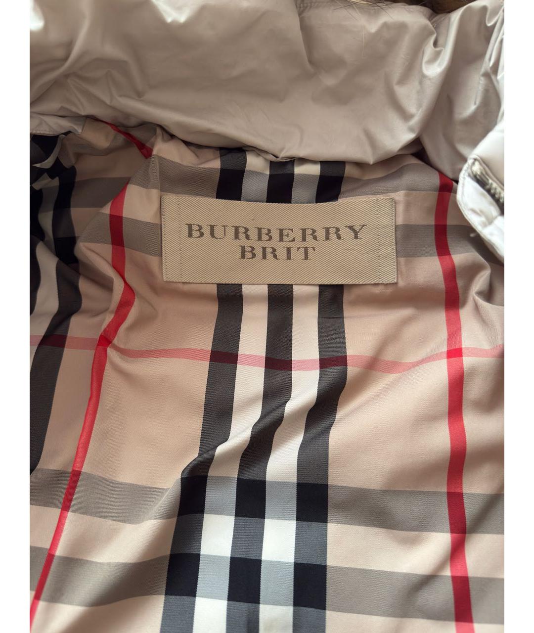 BURBERRY Бежевый хлопковый пуховик, фото 4