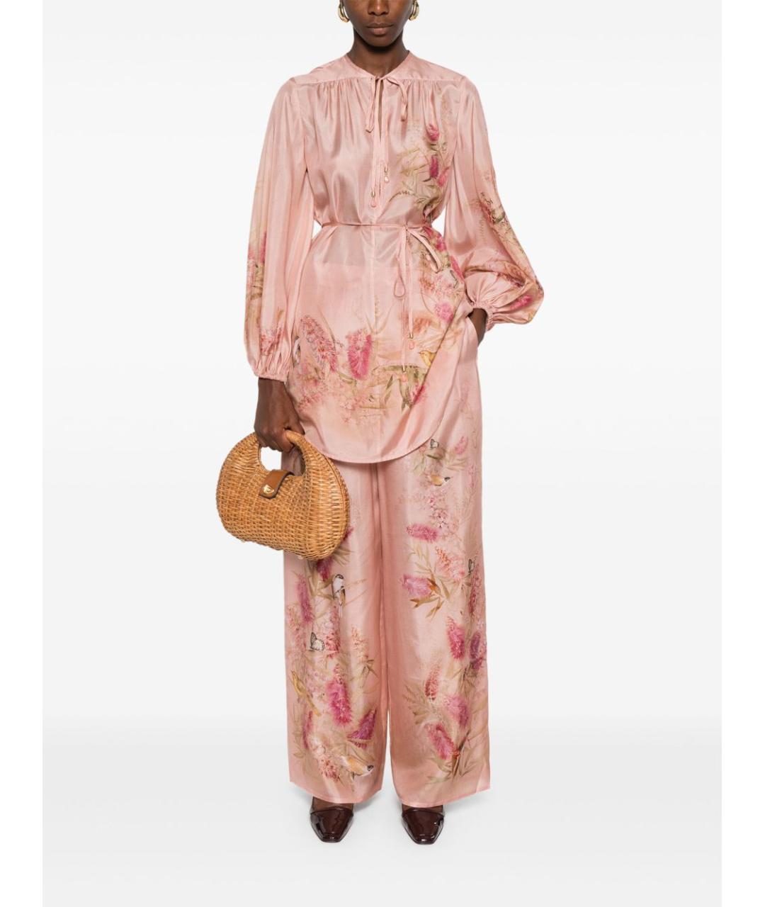 ZIMMERMANN Розовая шелковая блузы, фото 5