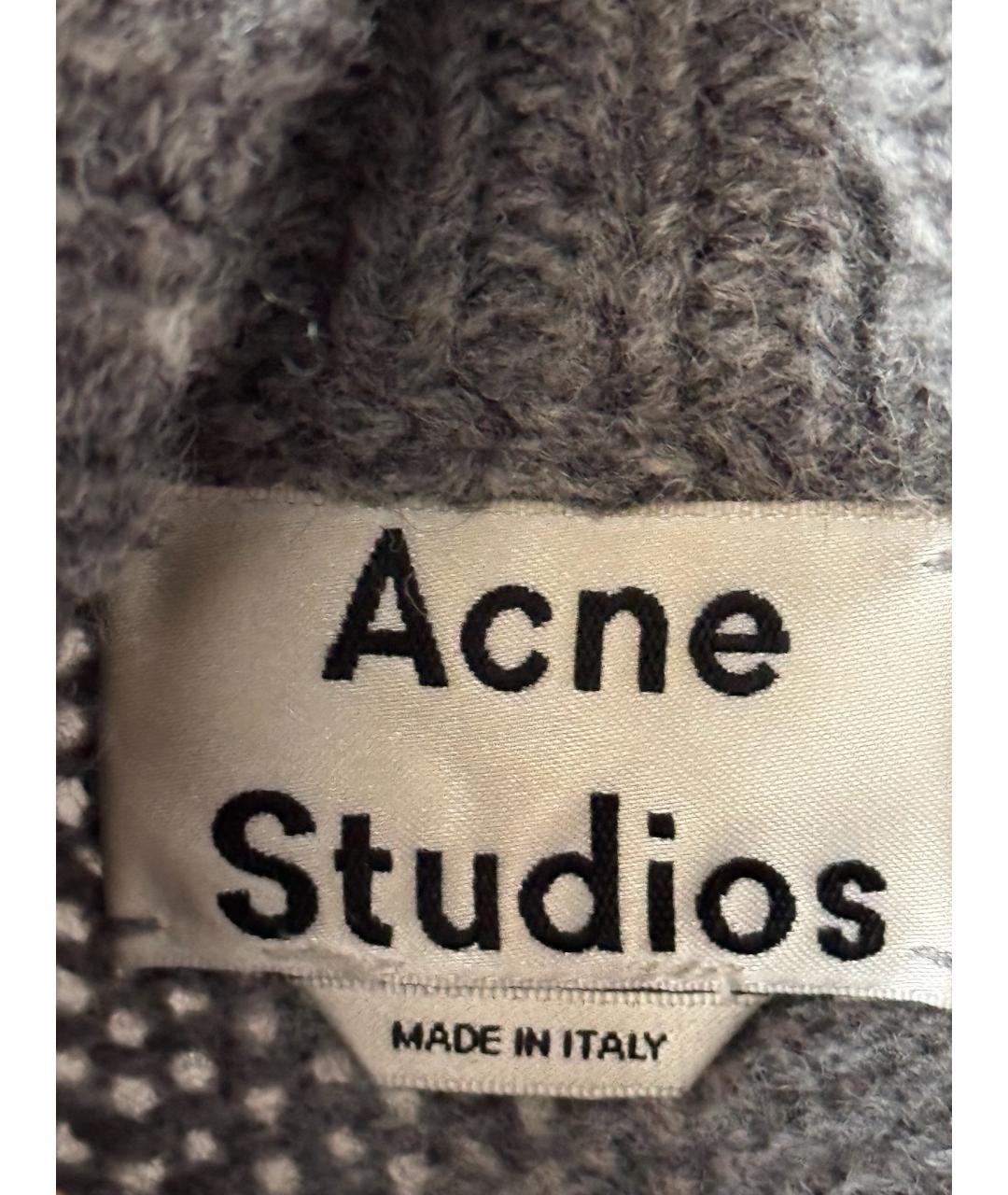 ACNE STUDIOS Серое шерстяное повседневное платье, фото 3